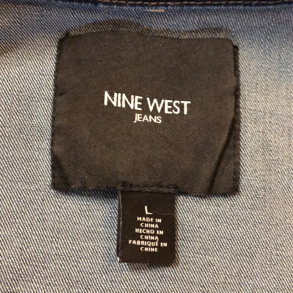NINE WEST Jeans Denim Jacket sz L - Picture 5 of 9